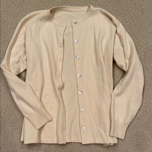 Cream Button-Up Cardigan